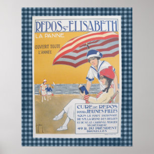 Vintage French Beach Travel Poster