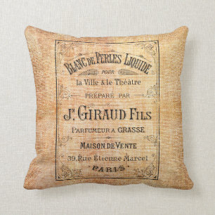 Vintage French beauty label Cushion