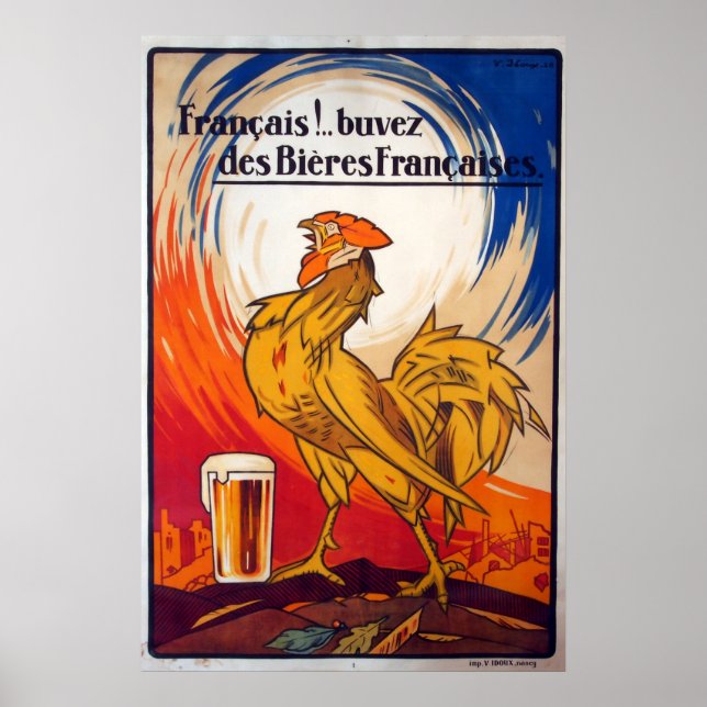 Vintage French Beer Advertisement Poster (Front)