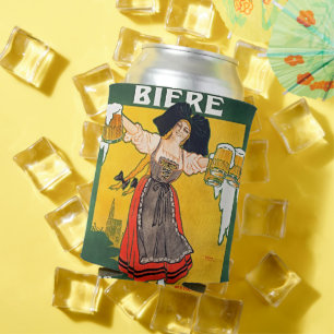 Vintage French Beer Poster Can Cooler