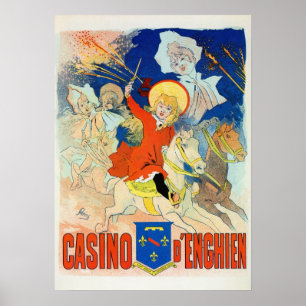 Vintage French Belle époque Chéret Casino ad Poster