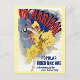 Vintage French bellé époque wine aperitif ad Postcard