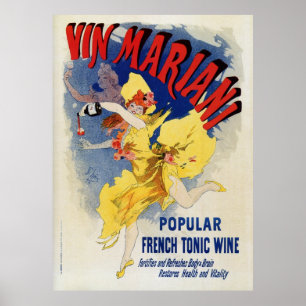 Vintage French bellé époque wine aperitif ad Poster