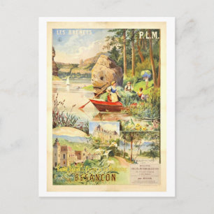Vintage French Besançon Travel Poster Postcard