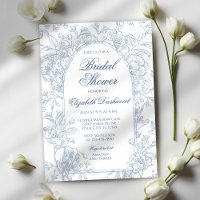 Vintage French Blue Floral Toile Bridal Shower