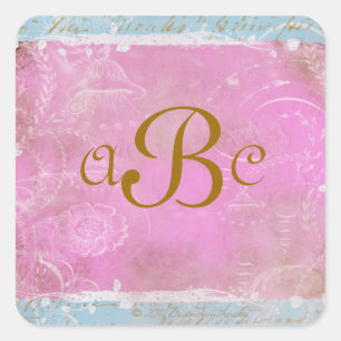 Vintage French Blue Toile Personalised Stickers