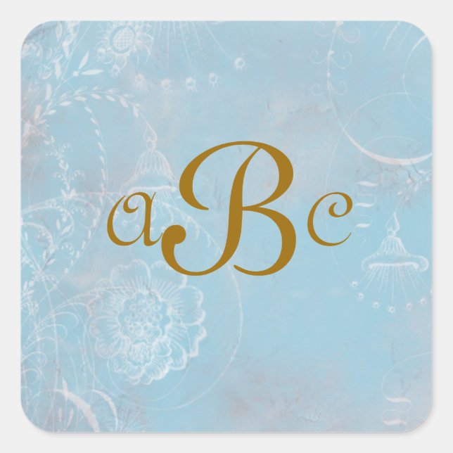 Vintage French Blue Toile Personalised Stickers (Front)