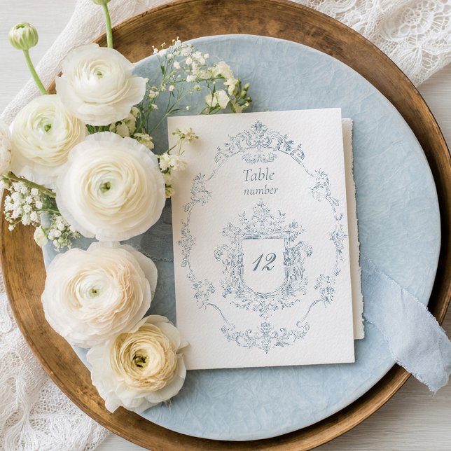 Vintage French Blue Wedding Frame Table Number (Creator Uploaded)