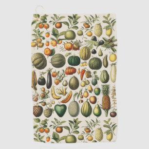 Vintage French Botanical Fruit Poster Art Golf Towel