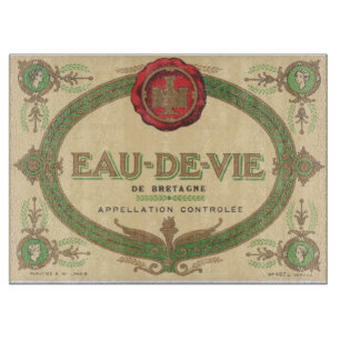 Vintage French Brandy Label Cutting Board
