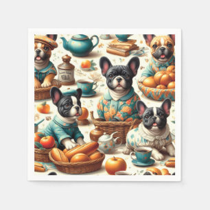 Vintage French Bulldog Seamless Napkin