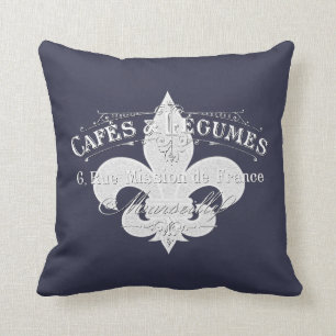 Vintage French Cafe Personalise Cushion