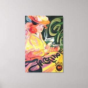VINTAGE FRENCH CAFE POSTERART WRAPPED CANVAS
