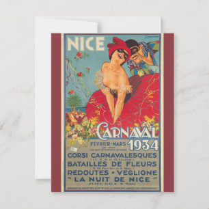 Vintage French Carnival Nice 1934 Card