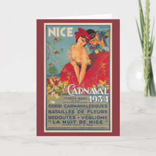 Vintage French Carnival Nice 1934 Card