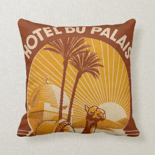 Vintage French Casablanca Throw Pillow