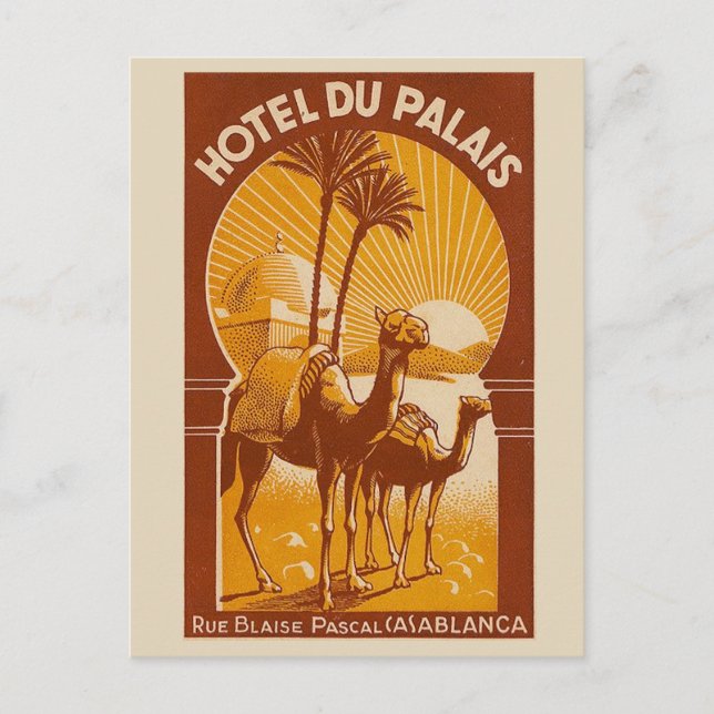 Vintage French Casablanca Travel Postcard (Front)