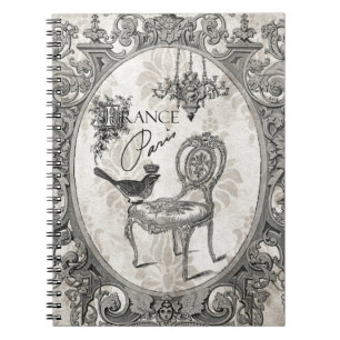 Vintage French chair notebook
