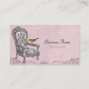 Vintage French Chair on Pink Business Card