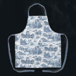 Vintage French Chariot of Dawn Toile de Jouy-Blue Apron<br><div class="desc">Beautifully reconstructed seamless vintage French toile de jouy pattern inspired by Guido Reni's sculpture Le Char de L'Aurore ca 1790 copperplate engraving on textile. This intricate pattern features scenes of Greek gods and goddesses,  temples,  exotic animals,  mythical sea creatures and fantasy landscapes. Strap color is customizable.</div>