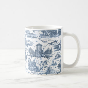 Vintage French Chariot of Dawn Toile de Jouy-Blue Coffee Mug