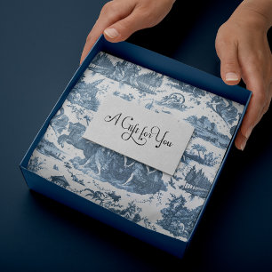 Vintage French Chariot of Dawn Toile de Jouy-Blue Tissue Paper