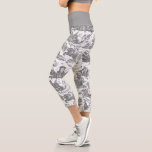 Vintage French Chariot of Dawn Toile de Jouy-Grey Capri Leggings<br><div class="desc">Beautifully reconstructed seamless vintage French toile de jouy pattern inspired by Guido Reni's sculpture Le Char de L'Aurore ca 1790 copperplate engraving on textile. This intricate pattern features scenes of Greek gods and goddesses,  temples,  exotic animals,  mythical sea creatures and fantasy landscapes.</div>