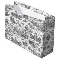 Vintage French Chariot of Dawn Toile de Jouy-Grey