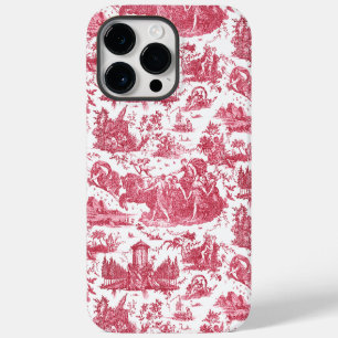 Vintage French Chariot of Dawn Toile de Jouy-Pink iPhone 14 Pro Max Case