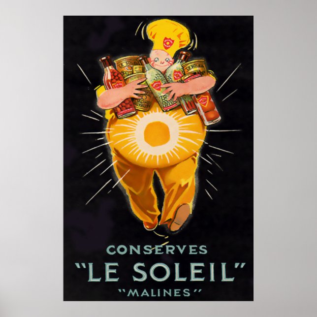 Vintage French Chef Poster Print (Front)