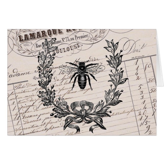 Vintage French Chic Honey Bee (Front Horizontal)