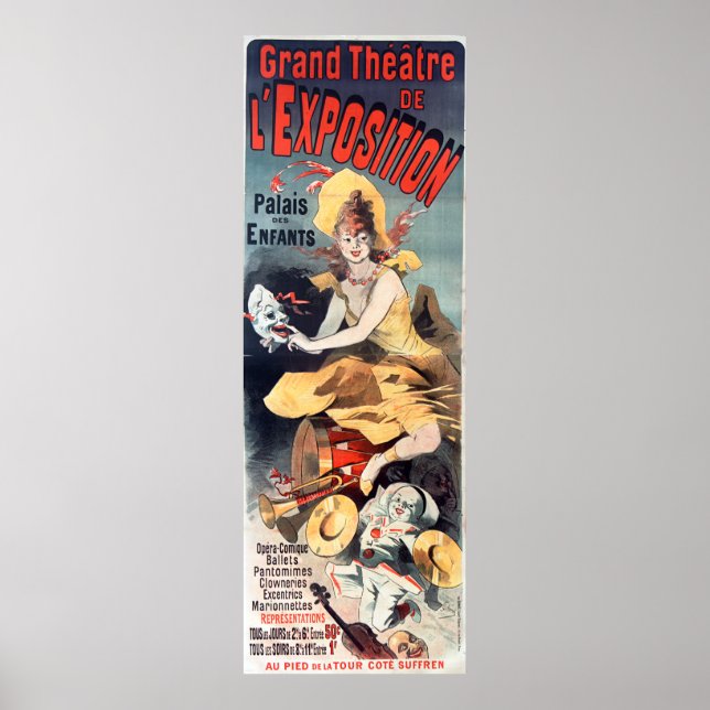 Vintage French Children's Theatre Advertisement Poster (Front)