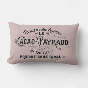 Vintage French Chocolate Ad Lumbar Cushion