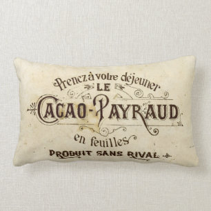 Vintage French Chocolate Lumbar Cushion