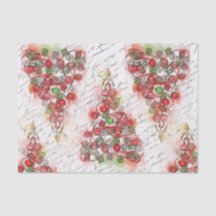 Vintage French  Christmas Tree (Watercolor)