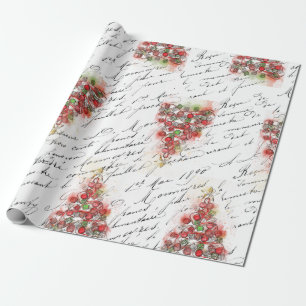 Vintage French Christmas Tree (Watercolor)  Wrapping Paper