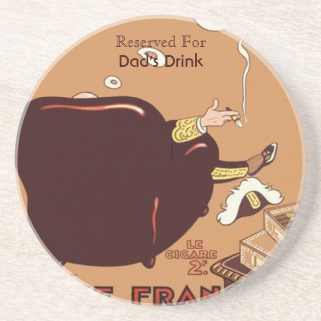 Vintage French Cigar Poster Ad Label  Custom Coaster (Front)