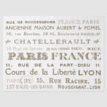 Vintage French City Names Paris Collage Tissue Paper<br><div class="desc">Collage of vintage addresses and city names from France,  including Paris,  Lyon and Marseille. Mix of typography and hand lettering. Great for decoupage or furniture transfers.</div>