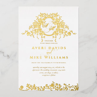 Vintage French Classic Elegant Gold Floral Wedding