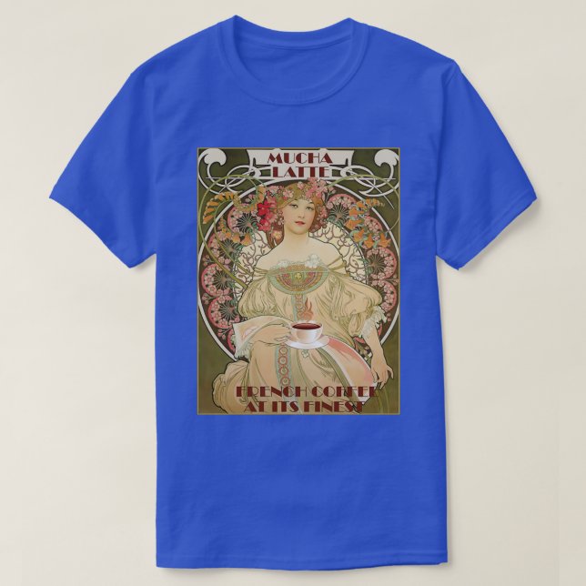 Vintage French Coffee Poster T-Shirt (Design Front)