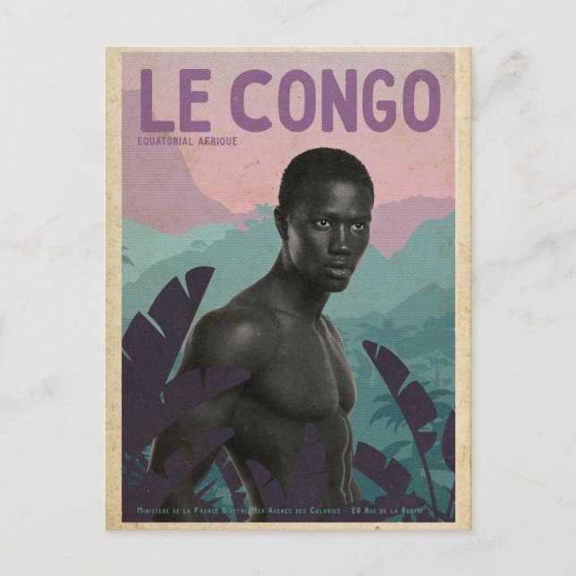 Vintage French Congo travel  Postcard (Front)