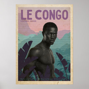 Vintage French Congo travel Poster
