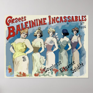 Vintage French Corsets Ad Poster