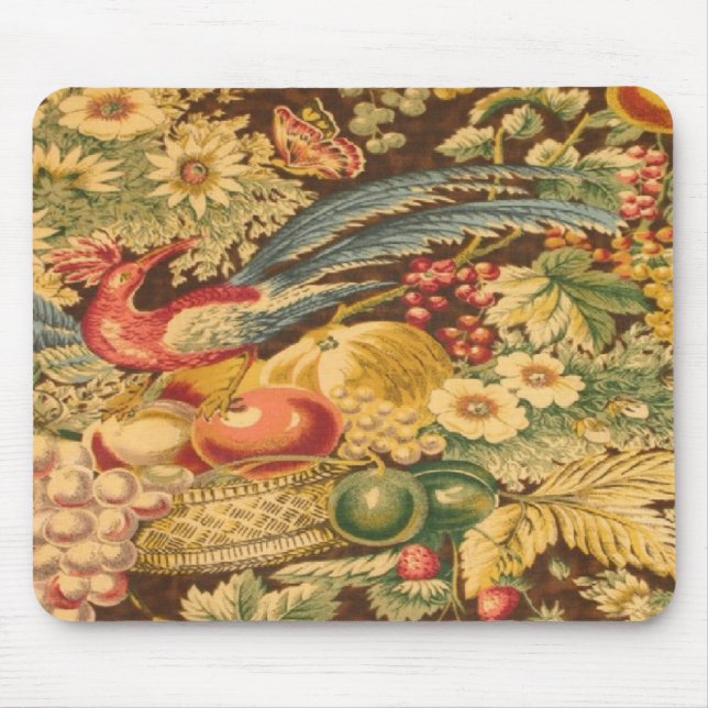 Vintage French Country Bird Butterfly Mousepad (Front)
