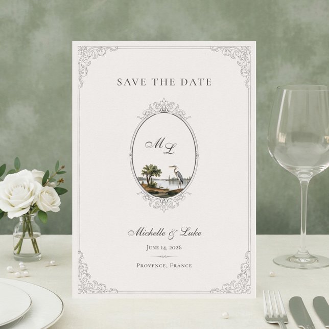 Vintage French Country Monogram Wedding  Save The Date (Creator Uploaded)