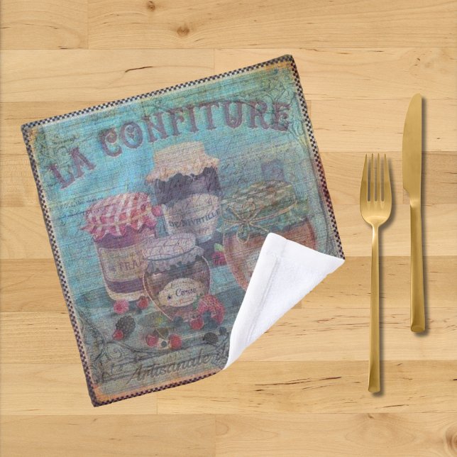 Vintage French Country Preserves Jams Jars Wash Cloth (Creator Uploaded)