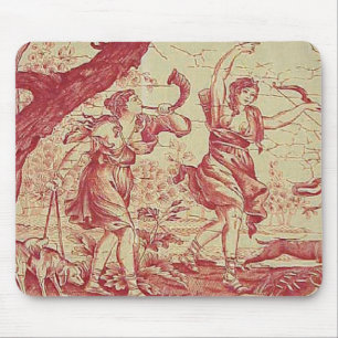 Vintage French Country Red Toile Mousepad