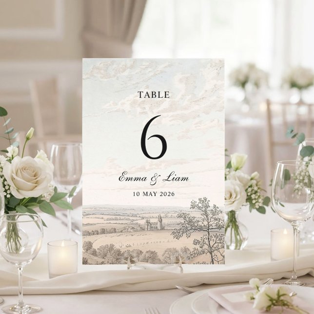 Vintage French Country Toile Wedding Table Number (Creator Uploaded)