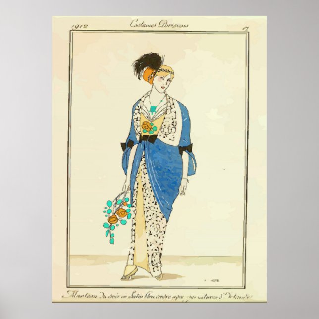 Vintage French Dress Ad Poster (Front)