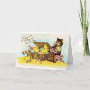 Vintage French Easter Happy Easter Card